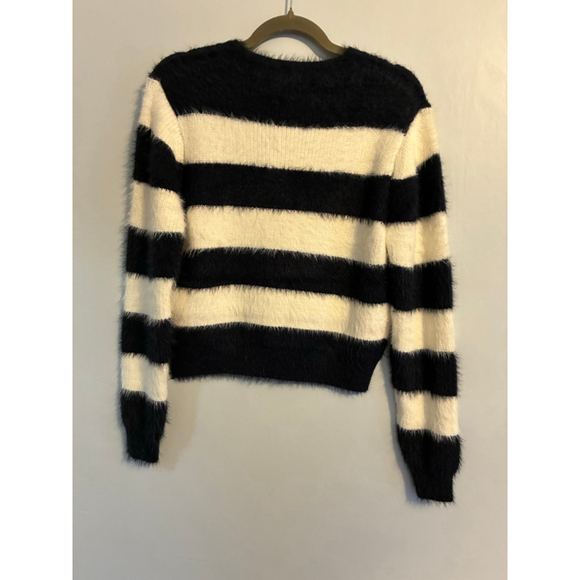 NWT Size Large Hem & Thread Black and White Cardigan Sweater - Picture 4 of 7